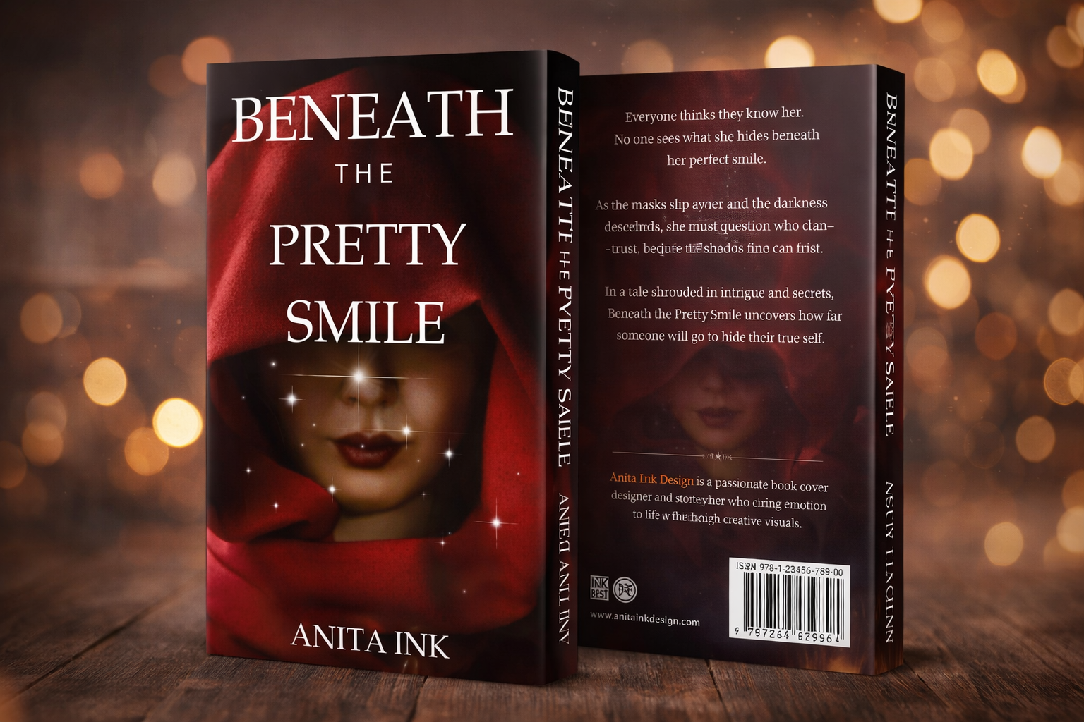Beneath the Pretty Smile — Thriller book cover designed by Eva Nill