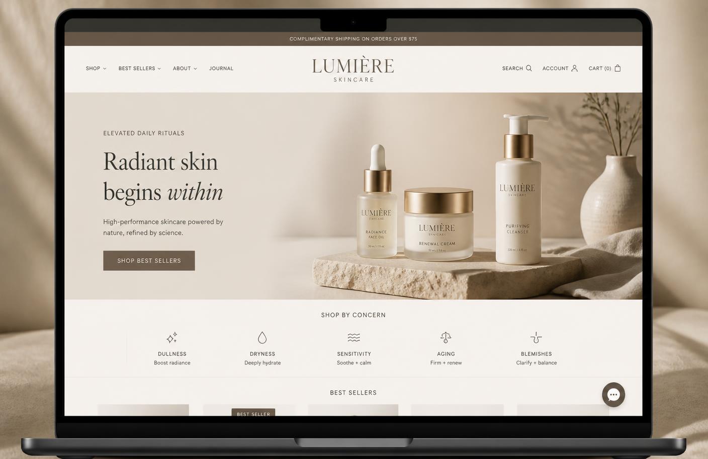 Lumière Skincare — Shopify project by Eva Nill